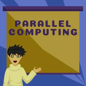 Sign displaying Parallel Computing. Word Written on simultaneous calculation by Illustrazione stock