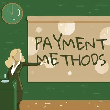 Sign displaying Payment Methods. Internet Concept Several ways utilized to Stock Illustration