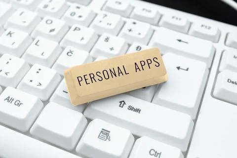 Sign displaying Personal Apps. Concept meaning Organizer Online Calendar Private Stock Photos