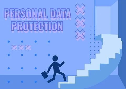 Sign displaying Personal Data Protection. Conceptual photo protecting and Illustrazione stock