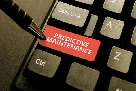 Sign displaying Predictive Maintenance. Concept meaning Predict when Equipment Stockfoto's