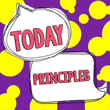 Sign displaying Principles. Internet Concept fundamental truth that serves as Stock-Illustration