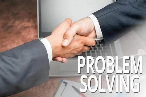 Sign displaying Problem Solving. Concept meaning to find an answer or means of Foto stock