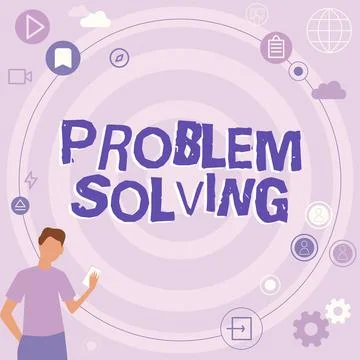 Sign displaying Problem Solving. Conceptual photo to find an answer or means of Illustrazione stock