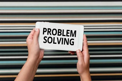 Sign displaying Problem Solving. Conceptual photo to find an answer or means of Stock Photos