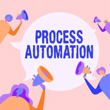 Sign displaying Process Automation. Conceptual photo Transformation Streamlined Stock Illustration