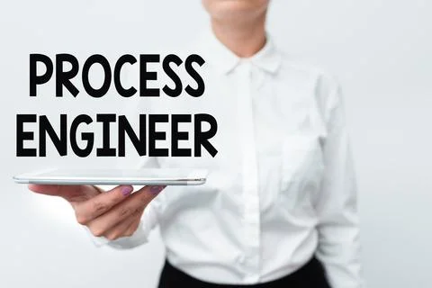 Sign displaying Process Engineer. Word for responsible for developing new Fotos de archivo