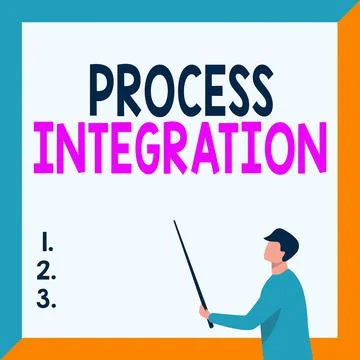 Sign displaying Process Integration. Business concept sharing of data and events Stock Illustration