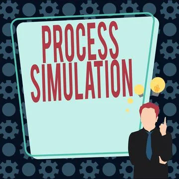Sign displaying Process Simulation. Business approach Technical Representation 스톡 일러스트