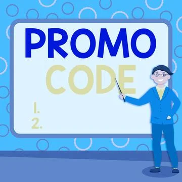 Sign displaying Promo Code. Business concept letters or numbers that allows Stock Illustration
