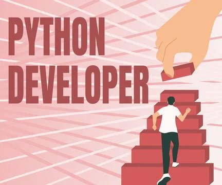 Sign displaying Python Developer. Business idea responsible for writing Stock Illustration