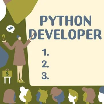 Sign displaying Python Developer. Business approach employees are rewarded for Stock Illustration