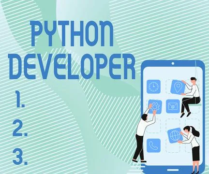 Sign displaying Python Developer. Conceptual photo responsible for writing Stock Illustration