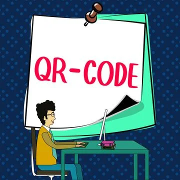 Sign displaying Qr Code. Business overview the trademark for a type of matrix Stock Illustration