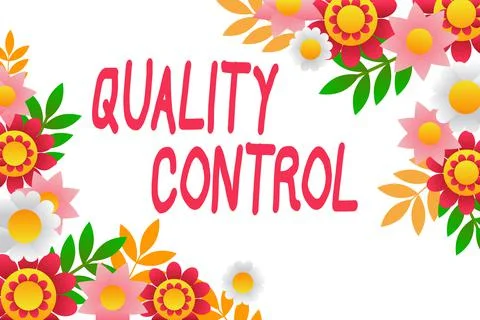Sign displaying Quality Control. Business showcase insure that product or Stock Illustration