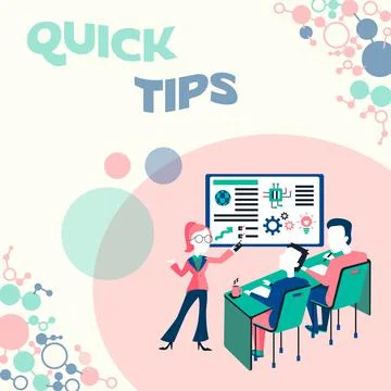 Sign displaying Quick Tips. Word Written on small but particularly useful piece Stock Illustration