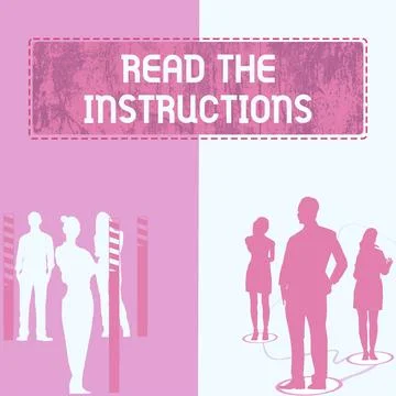 Sign displaying Read The Instructions. Conceptual photo carefully read something Stock Illustration