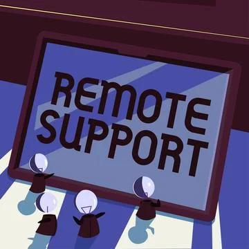 Sign displaying Remote Support. Conceptual photo help end-users to solve 库存插图