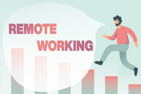 Sign displaying Remote Working. Concept meaning style that allows professionals Stock Illustration