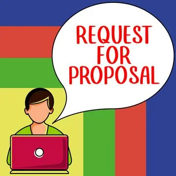 Sign displaying Request For Proposal. Internet Concept document contains bidding Stock Illustration