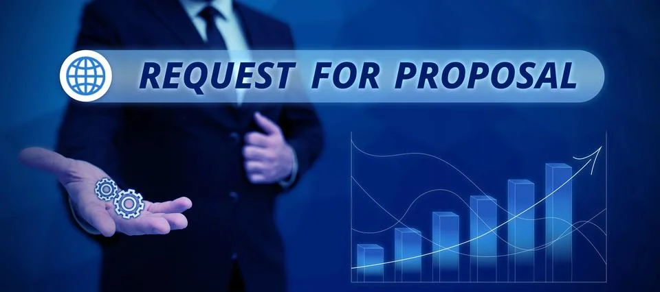 Sign displaying Request For Proposal. Internet Concept document contains bidding Stock Photos