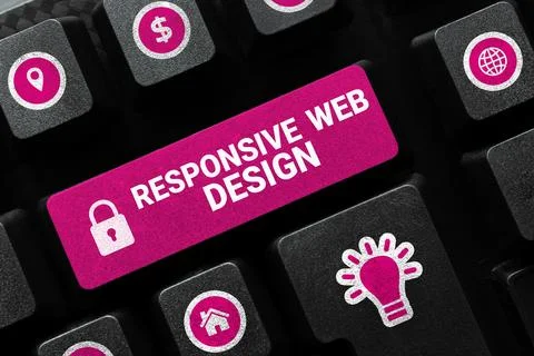 Sign displaying Responsive Web Design. Internet Concept web page creation that Stock-Fotos