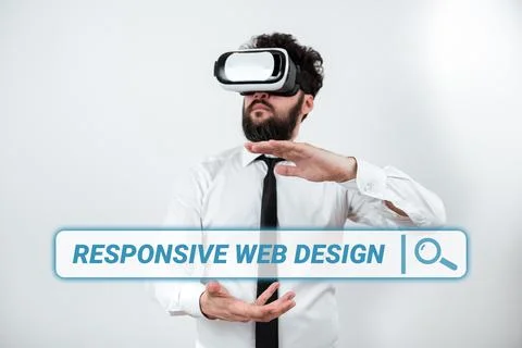 Sign displaying Responsive Web Design. Word Written on web page creation that Stock Photos