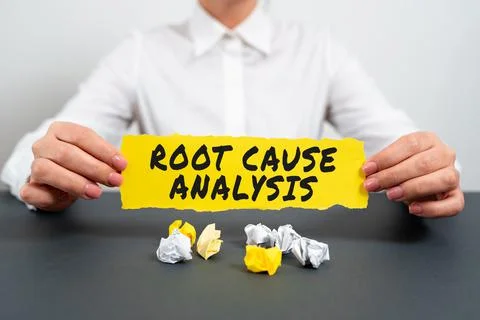 Sign displaying Root Cause Analysis. Word Written on Method of Problem Solving 스톡 사진