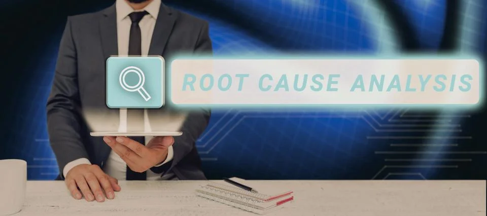 Sign displaying Root Cause Analysis. Business idea Method of Problem Solving 스톡 사진