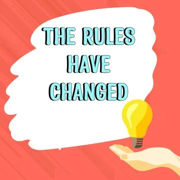 Sign displaying The Rules Have Changed. Business idea the agreement or Policy Illustrazione stock