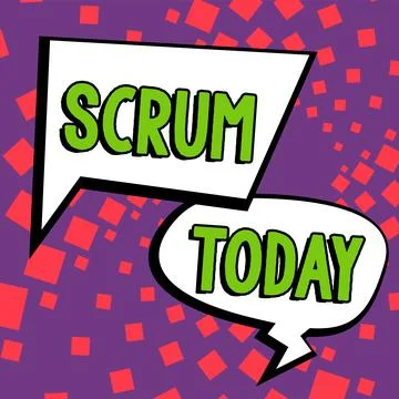 Sign displaying Scrum. Concept meaning handwriting as distinct from print Stock-Illustration