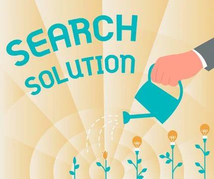 Sign displaying Search Solution. Concept meaning an action or process of finding 스톡 일러스트