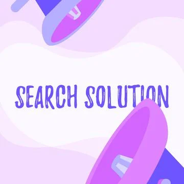 Sign displaying Search Solution. Conceptual photo an action or process of Stock Illustration