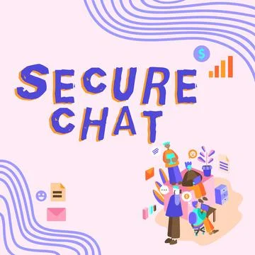 Sign displaying Secure Chat. Conceptual photo approach to protect messages when Stock Illustration