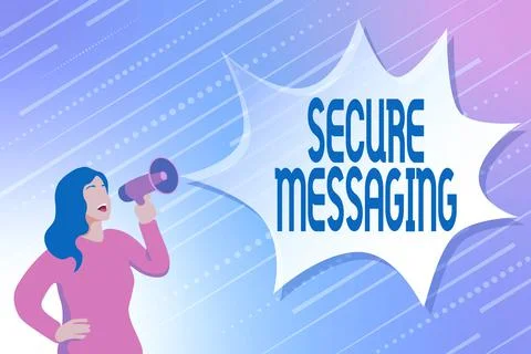 Sign displaying Secure Messaging. Internet Concept protect critical data when Stock Illustration