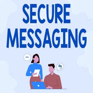 Sign displaying Secure Messaging. Word Written on protect critical data when イラスト素材