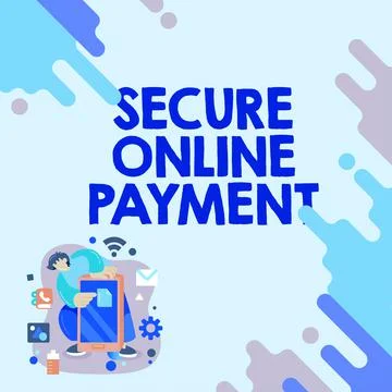 Sign displaying Secure Online Payment. Word Written on safe digital technology Stock Illustration