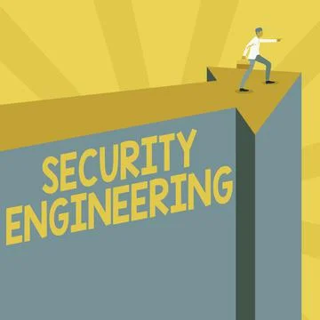 Sign displaying Security Engineering. Internet Concept focus on the security イラスト素材