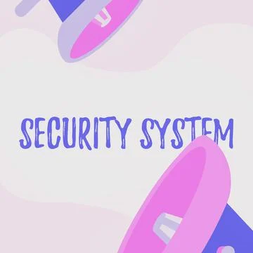 Sign displaying Security System. Business concept system designed to detect Stockillustratie