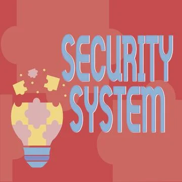 Sign displaying Security System. Internet Concept system designed to detect Stockillustratie