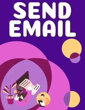 Sign displaying Send Email. Concept meaning the system for using computers to 스톡 일러스트