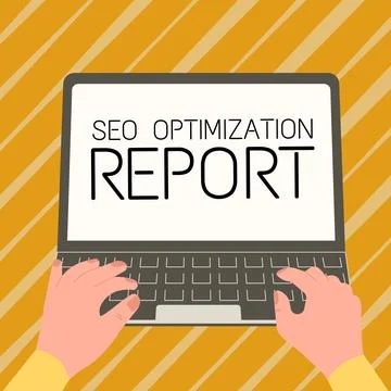 Sign displaying Seo Optimization Report. Conceptual photo process of affecting Stock Illustration