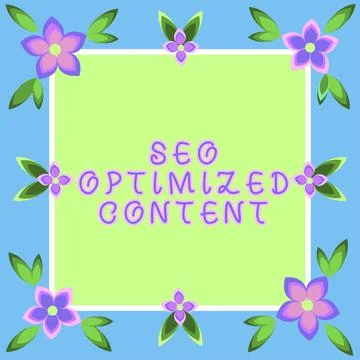 Sign displaying Seo Optimized Content. Word Written on Making website pages イラスト素材