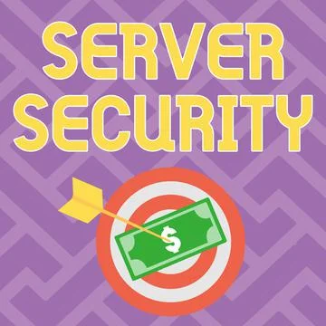 Sign displaying Server Security. Business idea web server that guarantees secure Stock Illustration