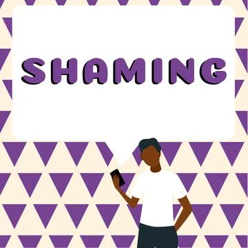 Sign displaying Shaming. Internet Concept subjecting someone to disgrace Stock Illustration