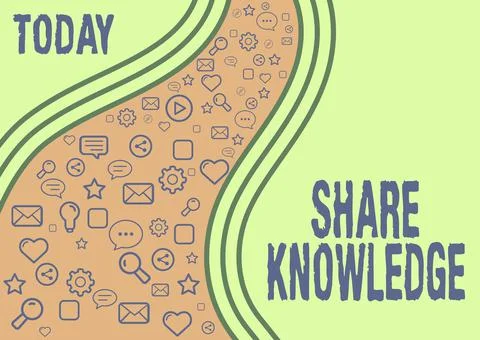 Sign displaying Share Knowledge. Conceptual photo teaching others what I learnt Stock Illustration