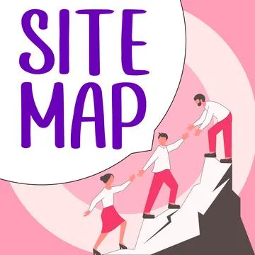 Sign displaying Site Map. Internet Concept designed to help both users and Stock Illustration