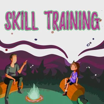 Sign displaying Skill Training. Word for designed to gain and enhance the 스톡 일러스트