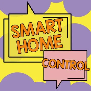 Sign displaying Smart Home Control. Business idea Internet of things technology Stock Illustration