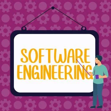 Sign displaying Software Engineering. Business showcase Program Development in Illustrazione stock